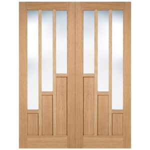 Coventry 1981mm X 1067mm Clear Glass Internal Door Pair In Oak