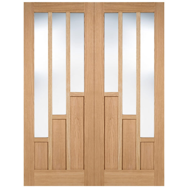 Coventry 1981mm X 1067mm Clear Glass Internal Door Pair In Oak