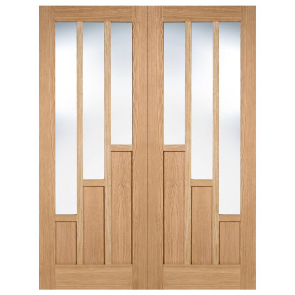 Coventry 1981mm X 1168mm Clear Glass Internal Door Pair In Oak