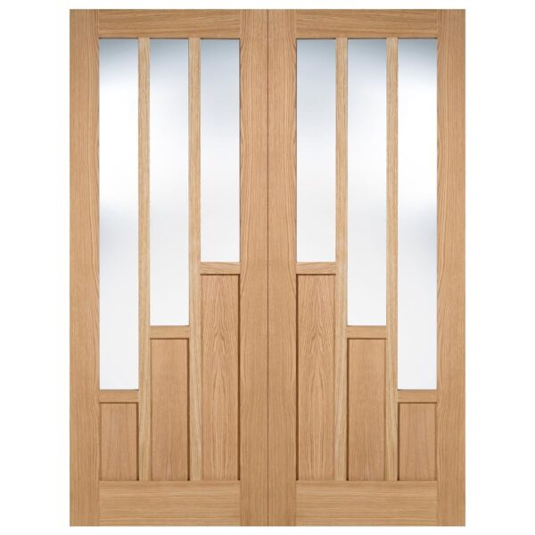 Coventry 1981mm X 1220mm Clear Glass Internal Door Pair In Oak