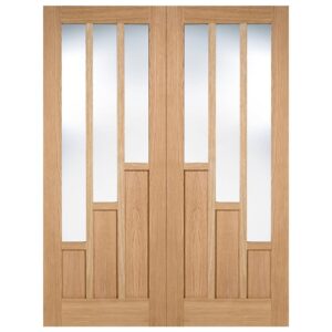 Coventry 1981mm X 1372mm Clear Glass Internal Door Pair In Oak