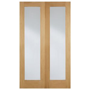 Hemlock 1981mm X 1372mm Clear Internal Door Pair In Oak