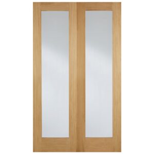 Hemlock 1981mm X 914mm Clear Internal Door Pair In Oak