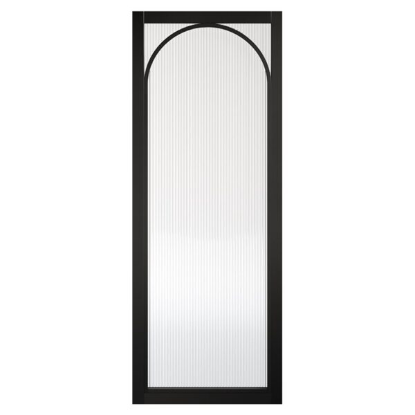 Melrose 1981mm X 686mm Reeded Glass Internal Door In Black Frame