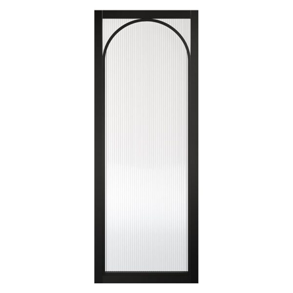 Melrose 1981mm X 762mm Reeded Glass Internal Door In Black Frame