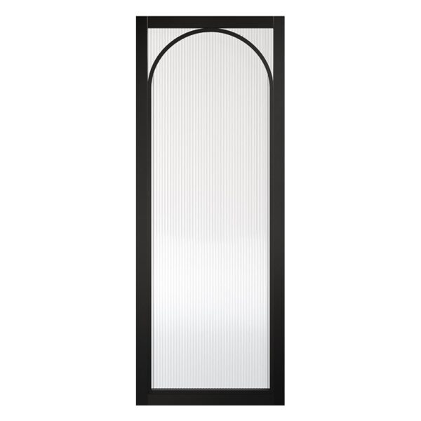 Melrose 1981mm X 838mm Reeded Glass Internal Door In Black Frame