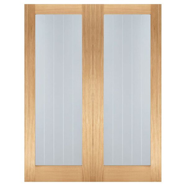 Mexicano 1981mm X 1067mm Clear Glass Internal Door Pair In Oak