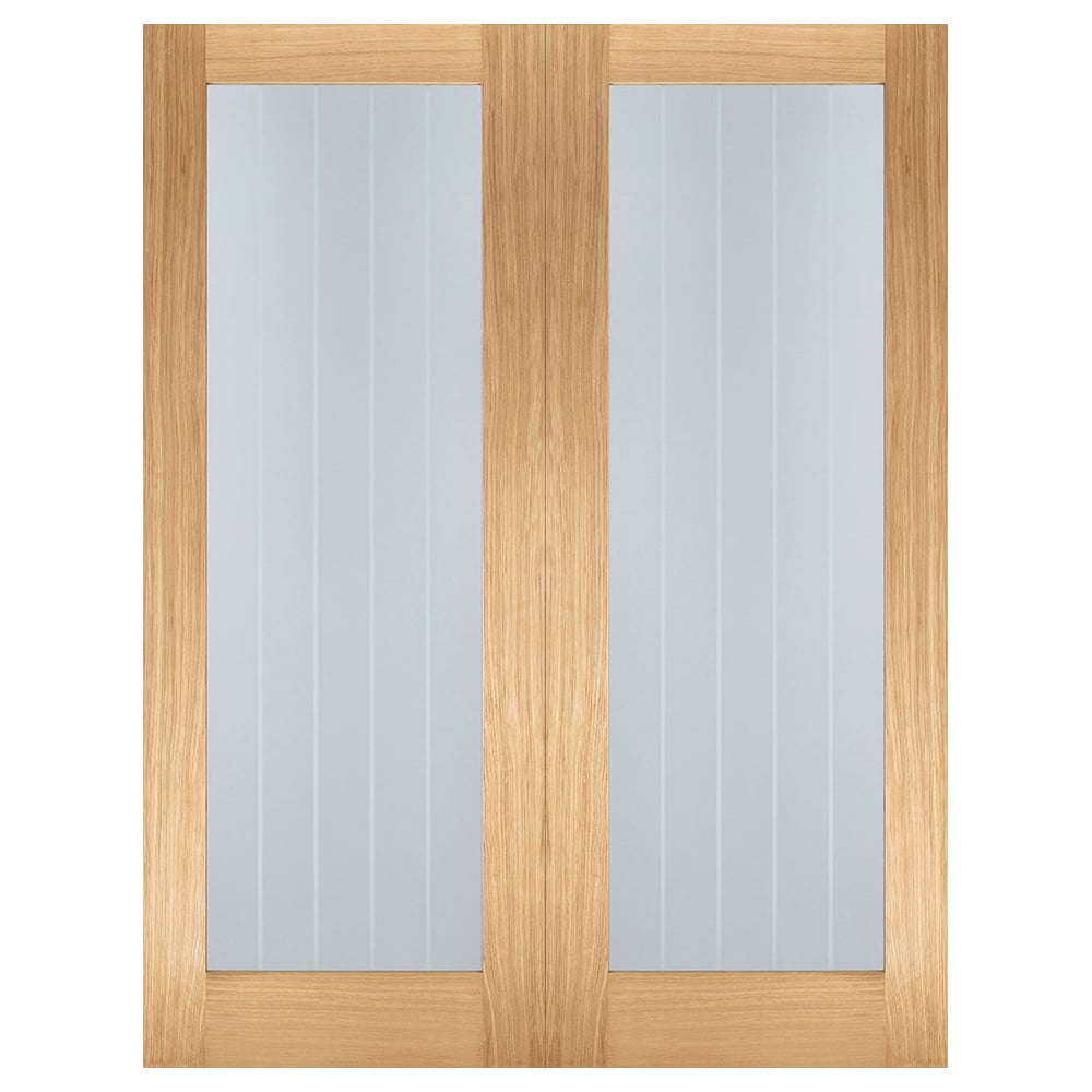 Mexicano 1981mm X 1168mm Clear Glass Internal Door Pair In Oak