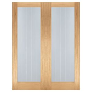 Mexicano 1981mm X 1219mm Clear Glass Internal Door Pair In Oak