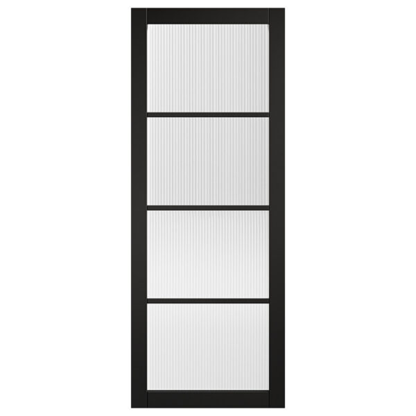 Soho 1981mm X 533mm Reeded Glazed Internal Door In Black