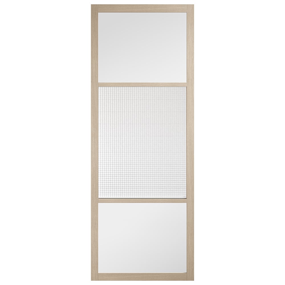 Sutton 1981mm X 762mm Reeded Clear Glass Internal Door In Oak