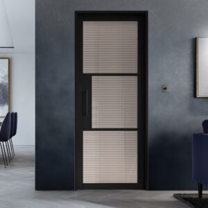 Tribeca 1981mm X 610mm 3L Reeded Glass Internal Door In Black