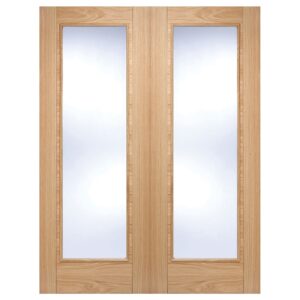 Vancouver 1981mm X 1219mm Clear Glass Internal Door Pair In Oak