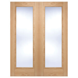 Vancouver 1981mm X 1372mm Clear Glass Internal Door Pair In Oak