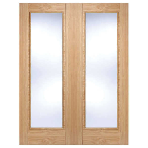 Vancouver 1981mm X 1372mm Clear Glass Internal Door Pair In Oak