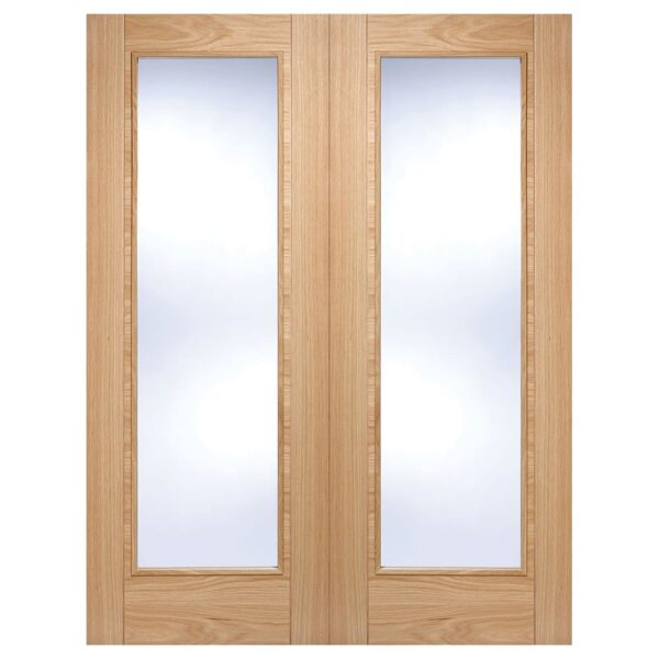 Vancouver 1981mm X 1524mm Clear Glass Internal Door Pair In Oak