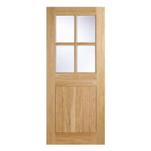 Cottage 4 Panels Glazed 1981mm x 838mm External Door In Oak