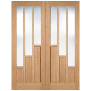 Coventry 1981mm X 1067mm Clear Glass Internal Door Pair In Oak