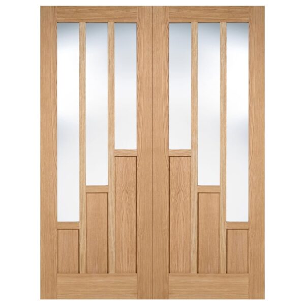 Coventry 1981mm X 1168mm Clear Glass Internal Door Pair In Oak