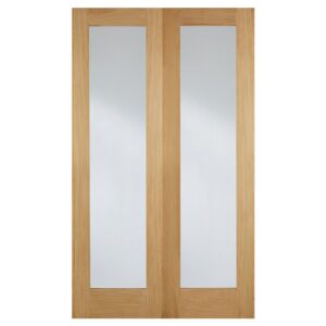 Hemlock 1981mm X 1067mm Clear Internal Door Pair In Oak