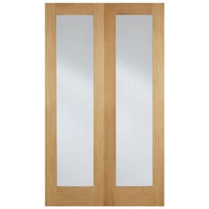 Hemlock 1981mm X 1168mm Clear Internal Door Pair In Oak