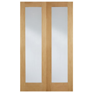 Hemlock 1981mm X 1372mm Clear Internal Door Pair In Oak