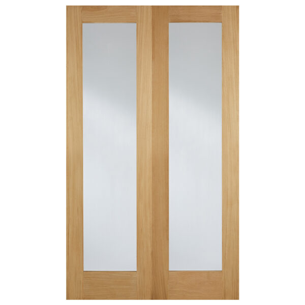 Hemlock 1981mm X 1372mm Clear Internal Door Pair In Oak