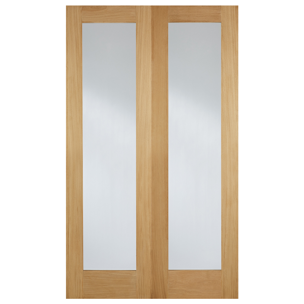 Hemlock 1981mm X 1372mm Clear Internal Door Pair In Oak