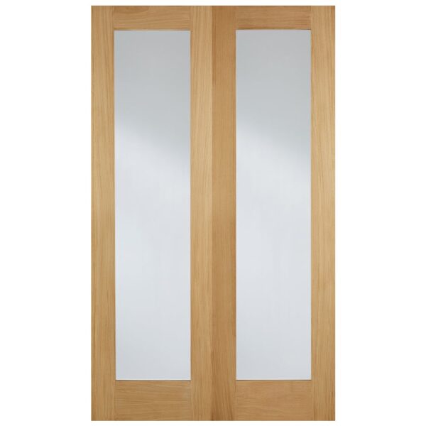 Hemlock 1981mm X 914mm Clear Internal Door Pair In Oak