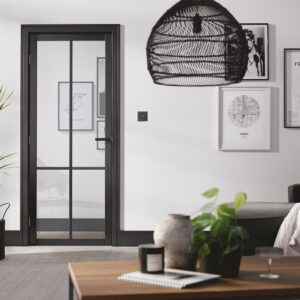 Liberty 1981mm X 762mm Clear Glazed Internal Door In Black