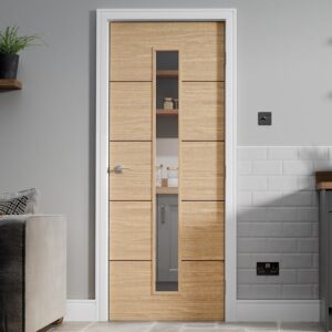 Lille Solid Glazed 1981mm x 762mm Internal Door In Oak