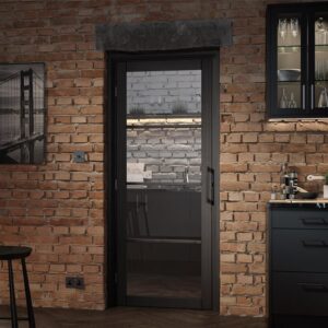 Soho Glazed 1981mm x 610mm Internal Door In Dark Charcoal