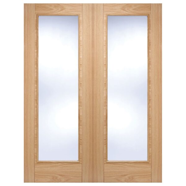 Vancouver 1981mm X 1067mm Clear Glass Internal Door Pair In Oak