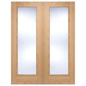 Vancouver 1981mm X 914mm Clear Glass Internal Door Pair In Oak